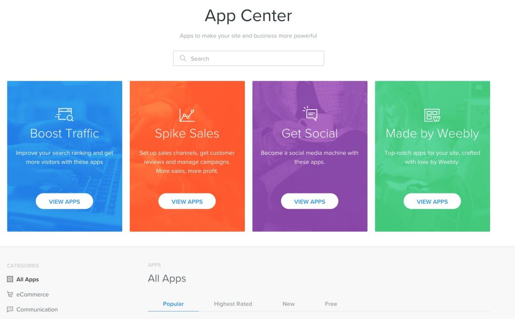 Weebly App Center